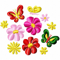 Flowers And Tree Embroidery Design 11